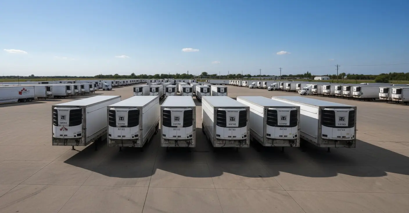 Modern refrigerated trailers from Indo Canadian Carriers fleet with temperature control technology
